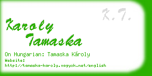 karoly tamaska business card