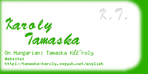 karoly tamaska business card